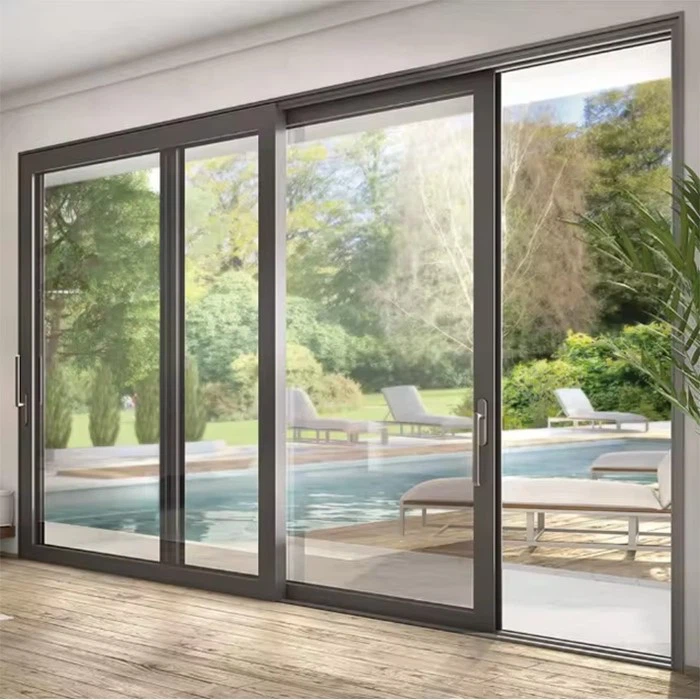Portes vitrées coulissantes de terrasse aluminium