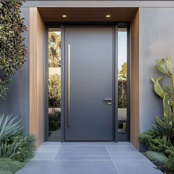 Portes d'entrée aluminium avec stores intégrés