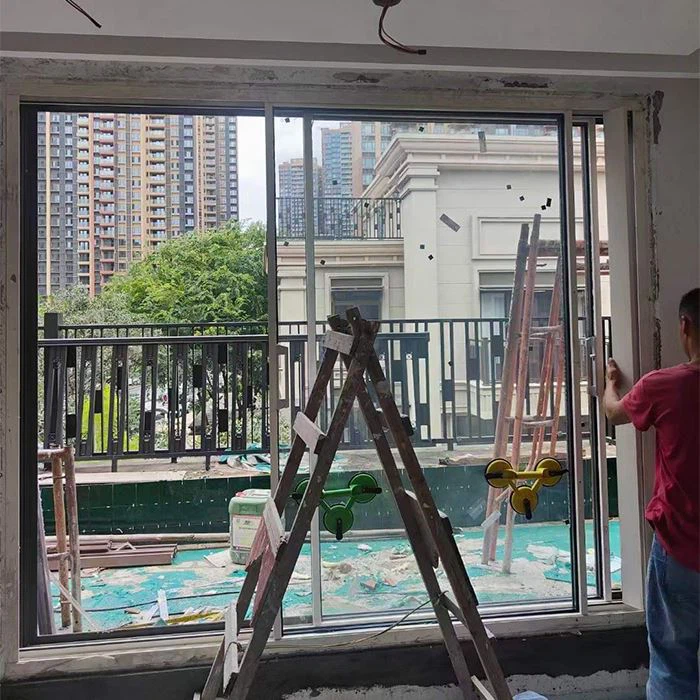 Portes doubles coulissantes aluminium